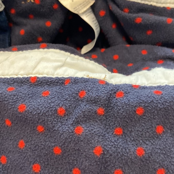 OshKosh B'gosh fleece lined pant overalls with adorable little red bow EUC 3T - Picture 13 of 14